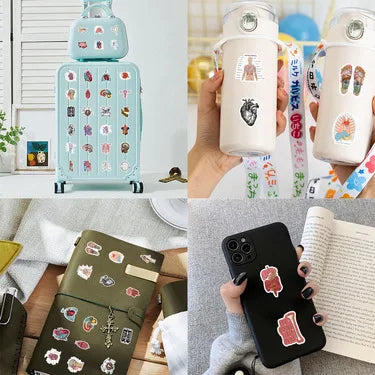 100PCS Waterproof Anatomy Stickers, Human Body Organ Decals for Medical Students,