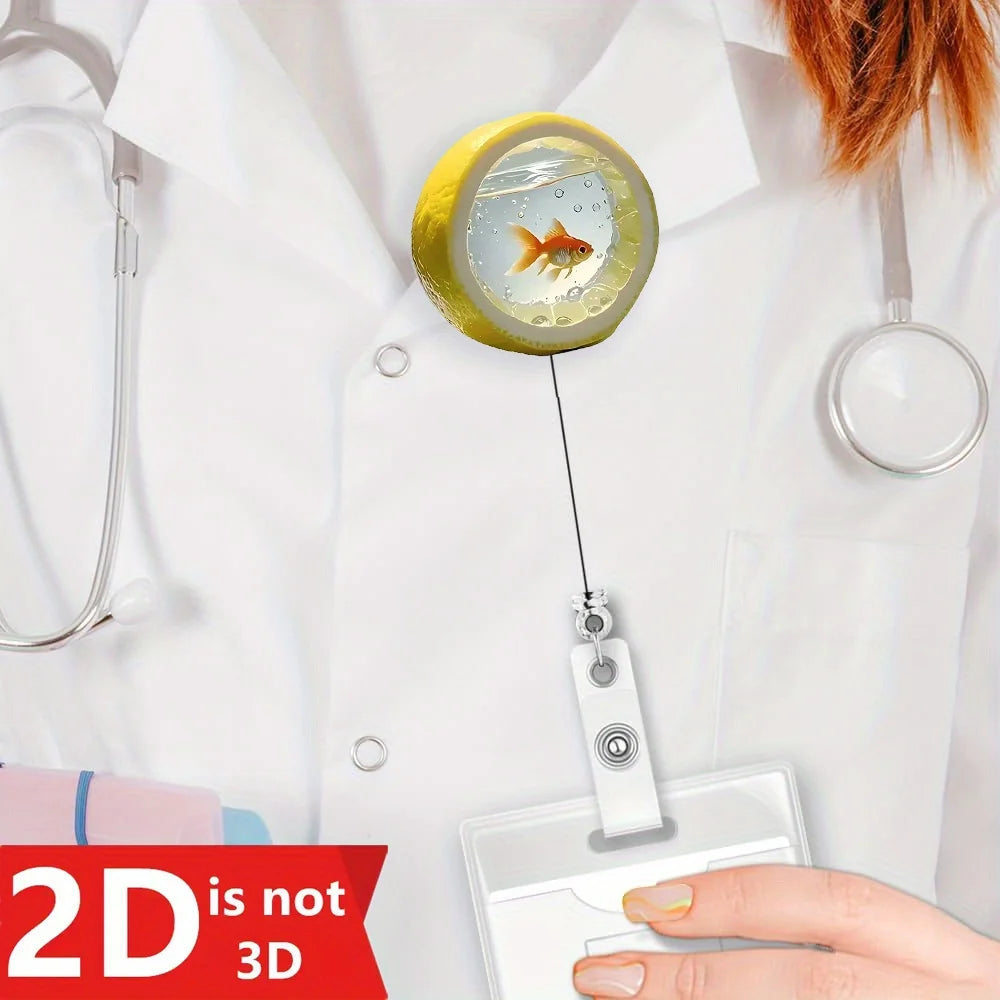 2D Creative Badge Reel - Expandable ID clip for nurses, teachers, and healthcare workers.