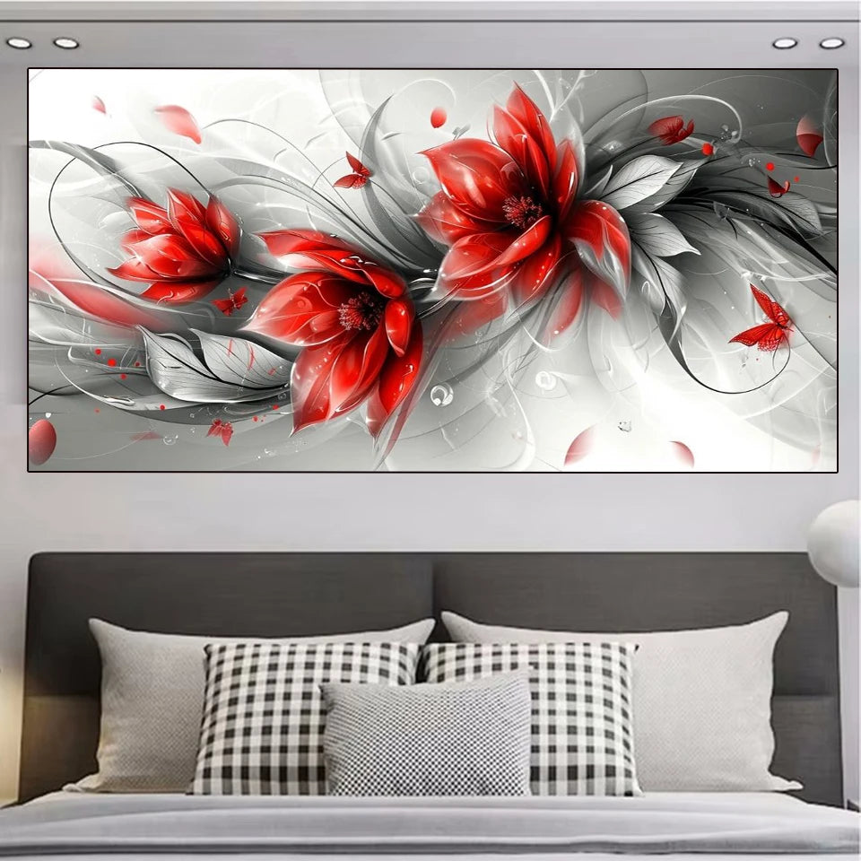 Big Diamond Painting DIY Giant Dreamy Colorful Flower Diamond Art 5D Square Round Rhinestone.