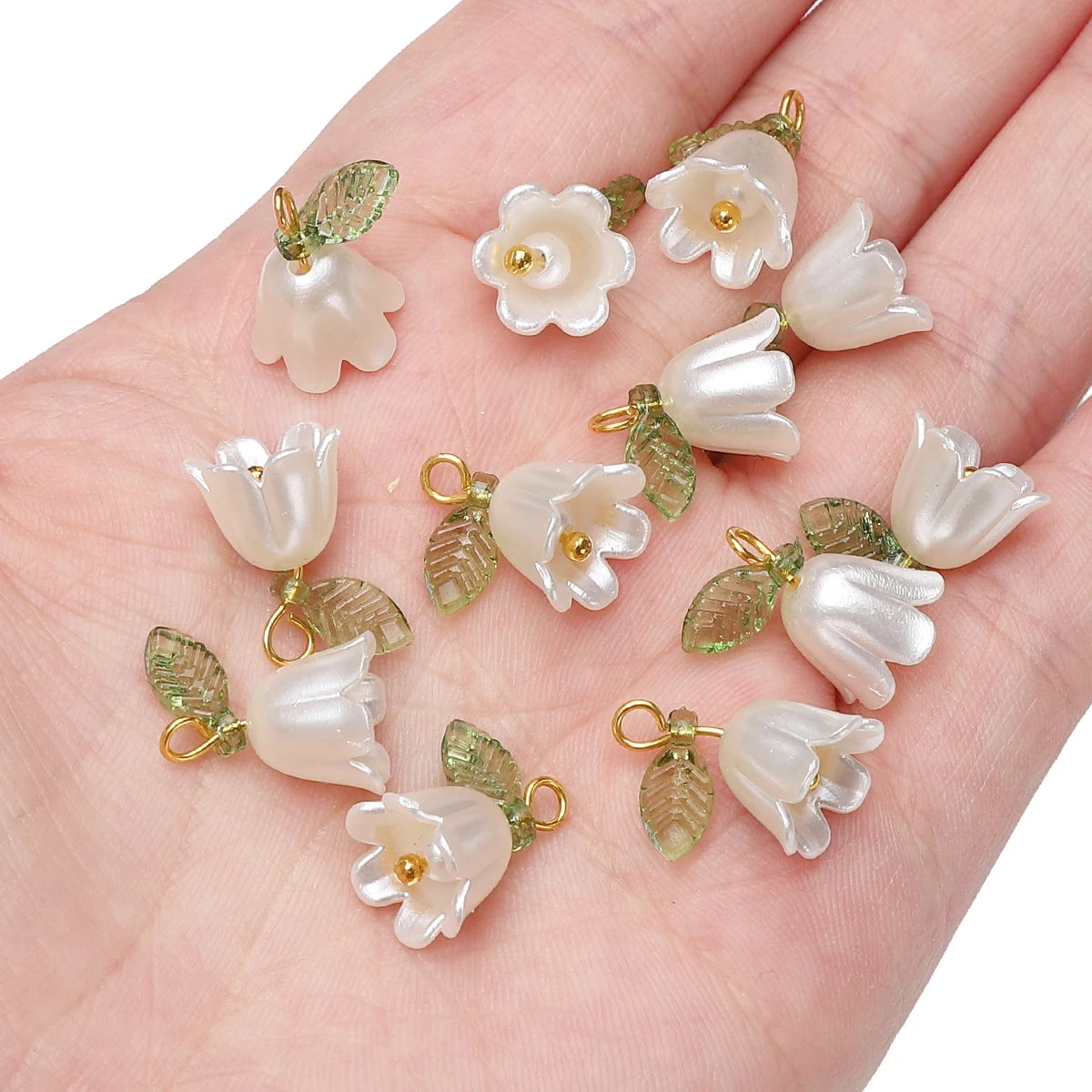 11x14mm 2-10Pcs lily of the valley flower bud beads plated with colored loose beads