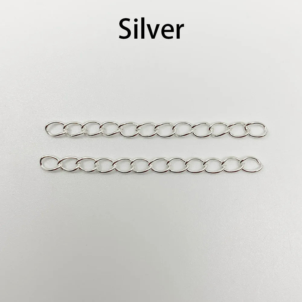 50-100pcs/lot 50mm 70mm  Necklace Extension Chain Bulk Bracelet Extended Chains Tail Extender