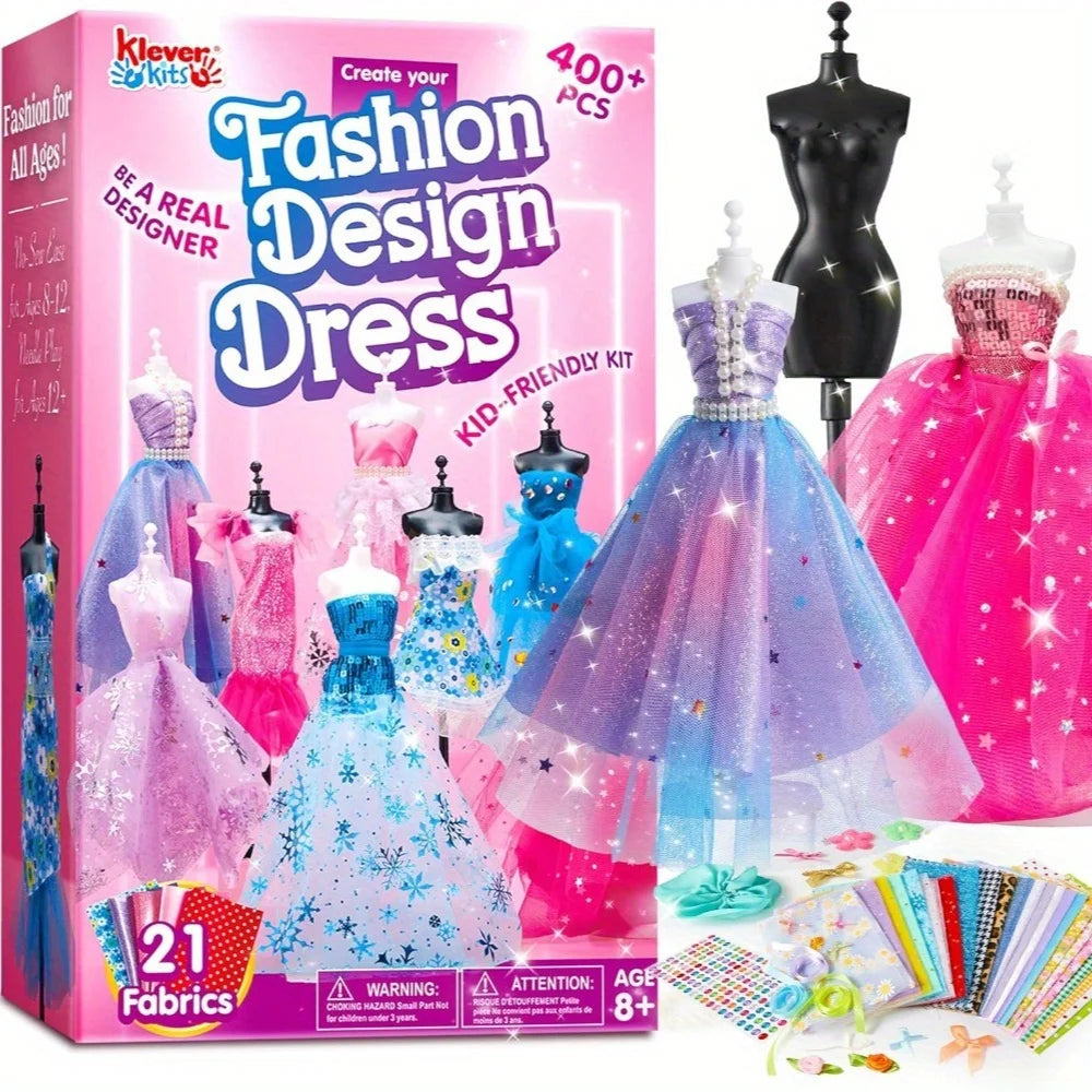400+PCS Crafts for Kids Art and  DIY Sewing Kits, Birthday Gift