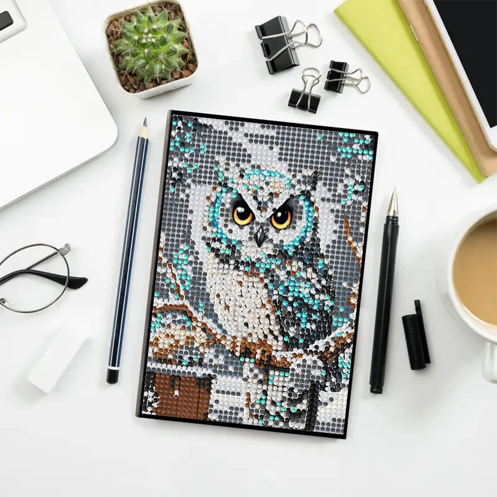 5D DIY Owl Diamond Art Painting Kit Crystal Notepad Sketchbook
