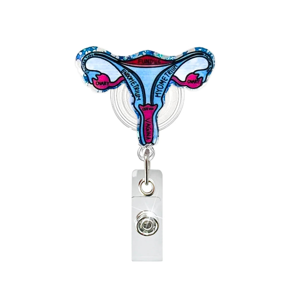 Creative Acrylic Heart Lung Brain Kidney Uterus Intestine Pattern Badge Reel Retractable
