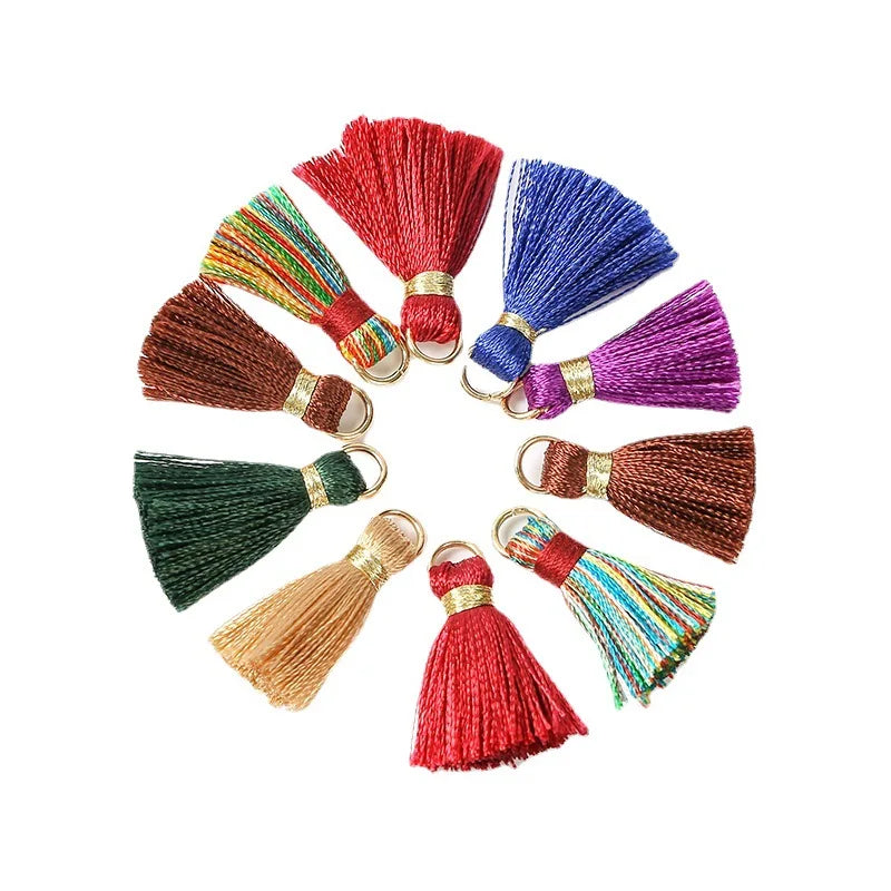 50/10pcs Mini Metal Hanging Ring Tassel Trim Pendant