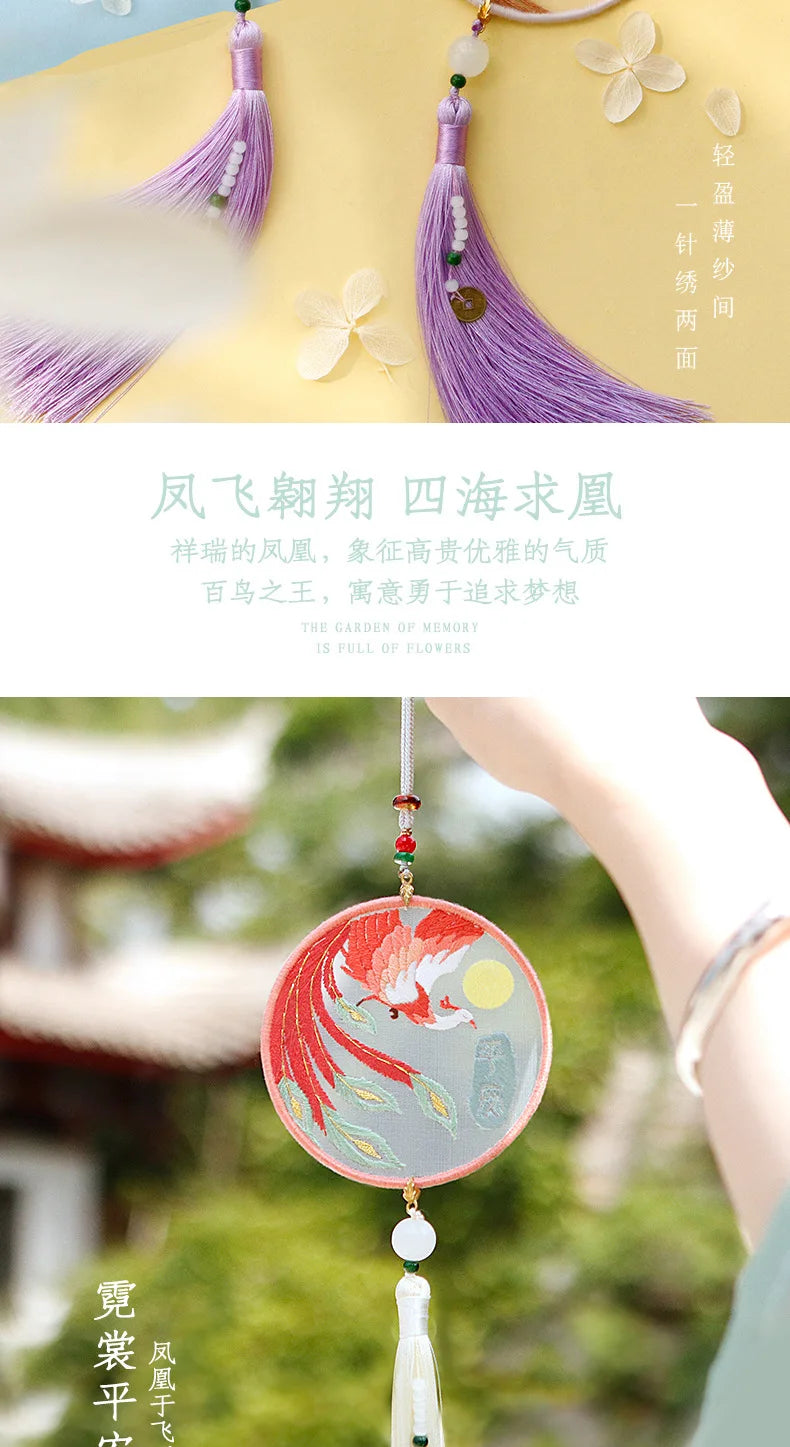 Car Pendant Needlepoint for Beginner Handmade, DIY Needlework Easy Embroidery Kit Sewing