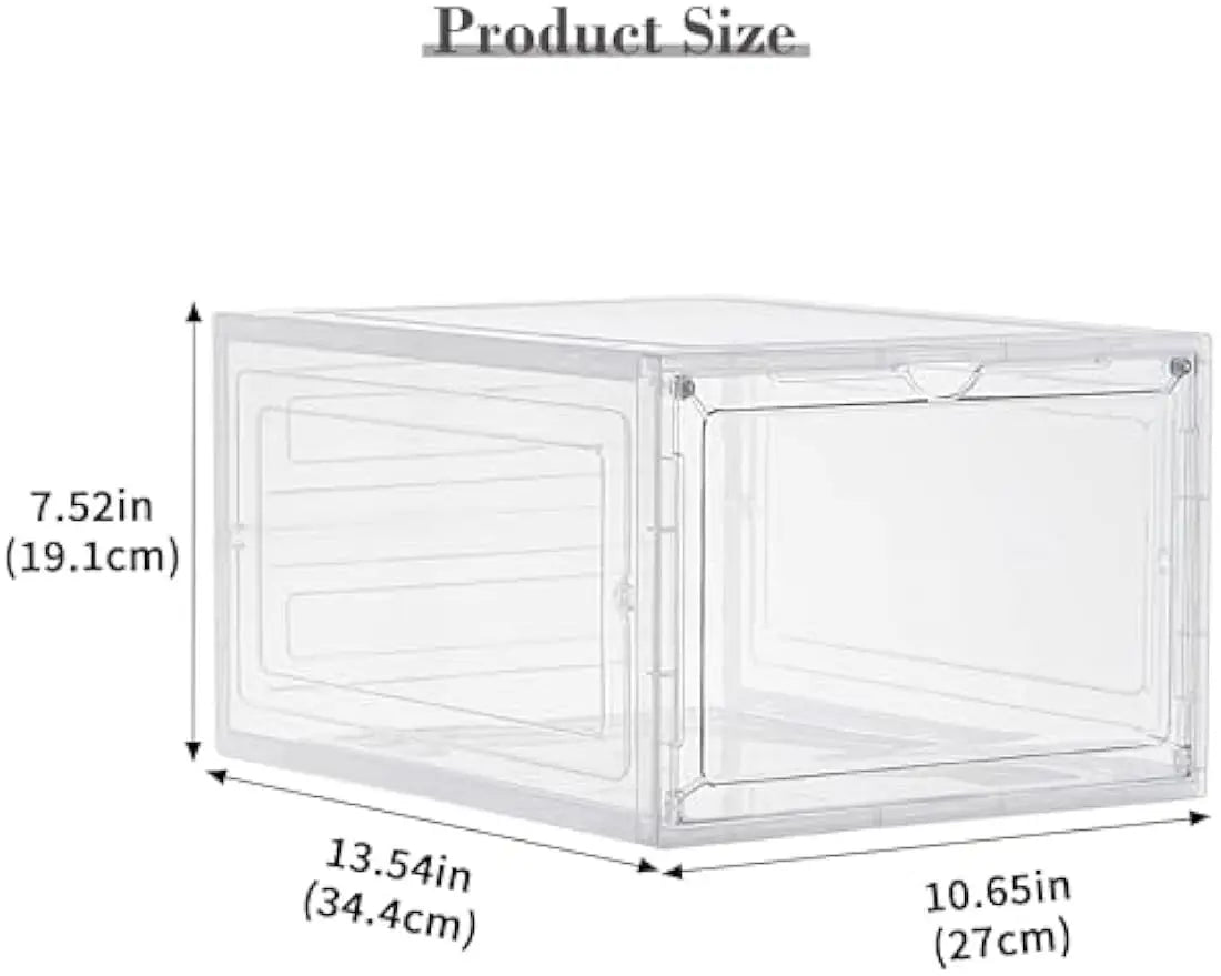 9 Pack Clear Bins , Magnetic Lids, 19 Qt, Stackable Organizer Box for arts and crafts