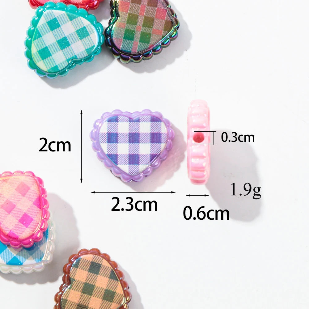 10pcs Love Heart Spacer Loose Beads Charms for DIY Bracelet Necklace Earring Jewelry Accessories