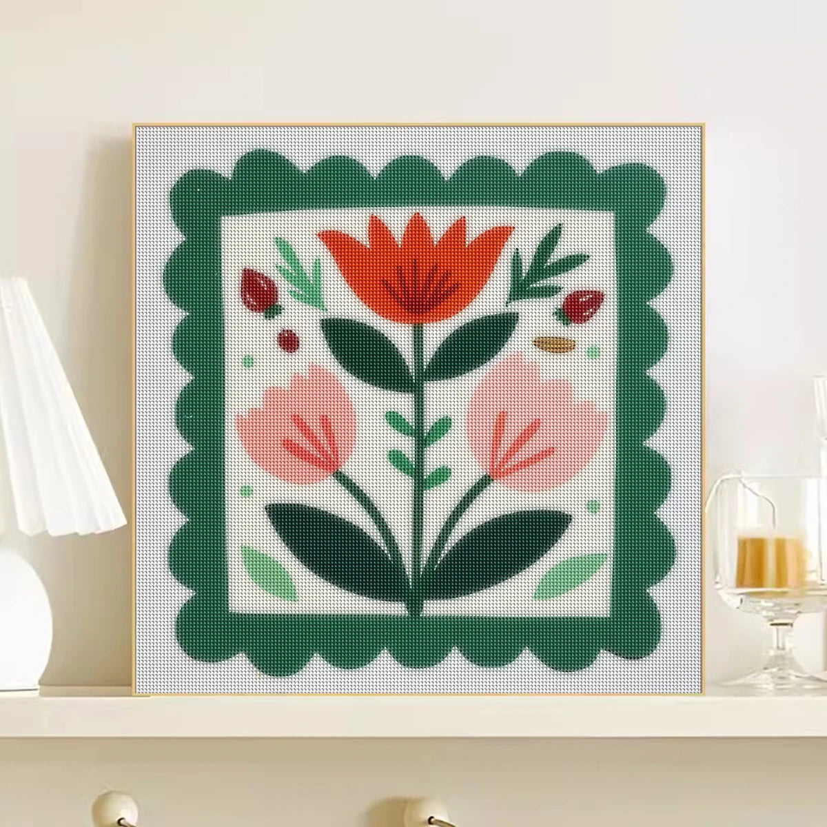 5D DIY Diamond Painting Cartoon Flowers Diamond Embroidery Handmade Wall Art Home Decor.