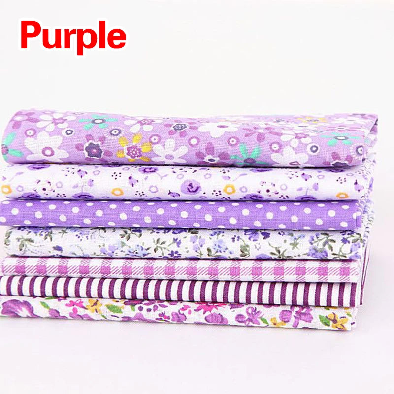 7pcs 25*25cm Square Crafts Cloth 100% Cotton Fabric Print Cloth