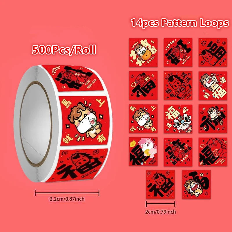 2026 Year of the Horse Seal Stickers - Envelope Seals ,Lucky Gift for Lunar New Year