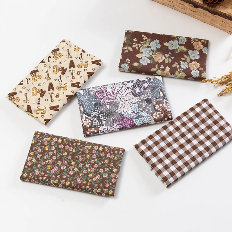 5Pcs/Set 25cmX25cm  Quilting Cloth Patchwork Needlework Handmade DIY Material