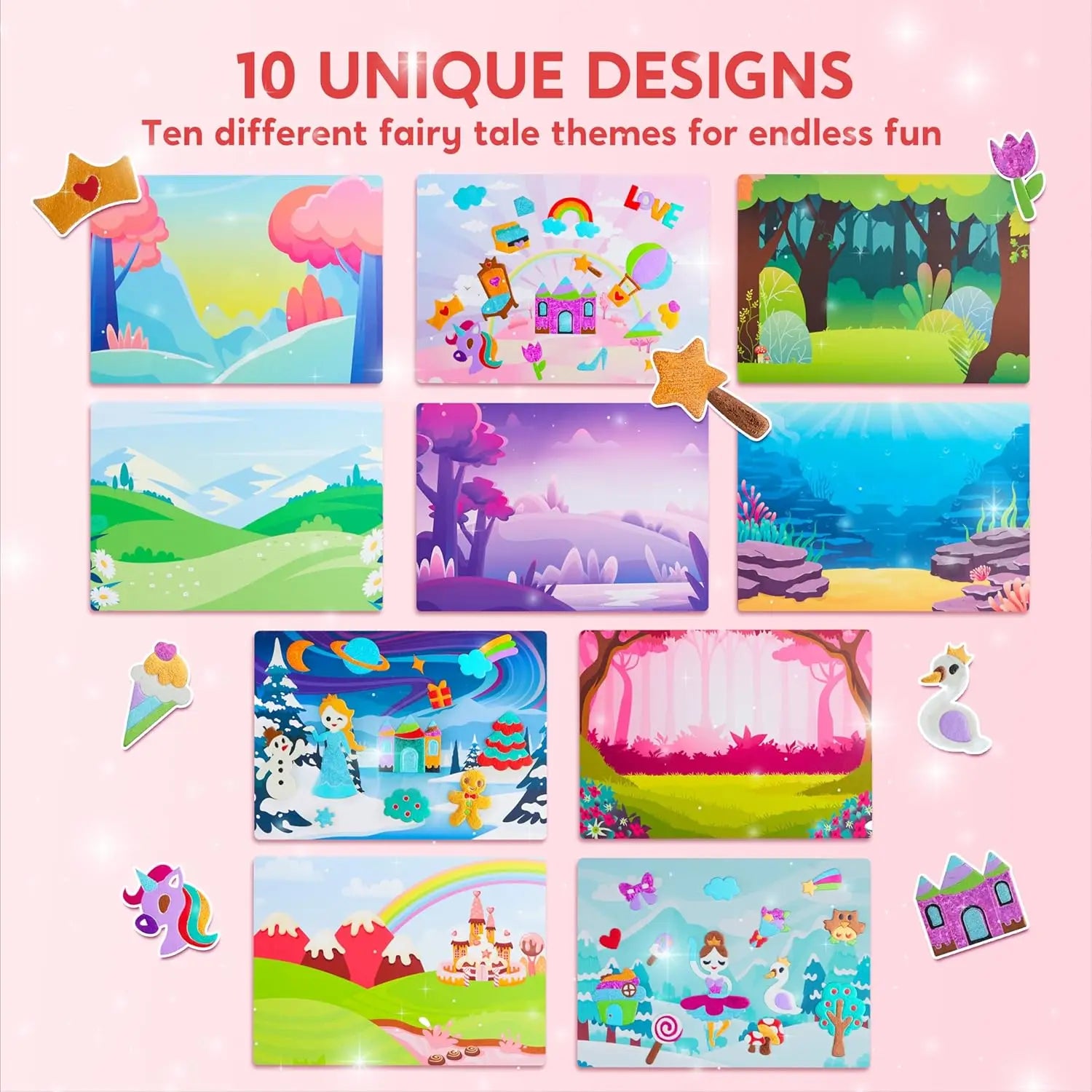 Foil Art Kit Arts & Crafts Supplies Mess Free Coloring Foil Foam Stickers Creative Travel Toys for Kid Birthday Gifts