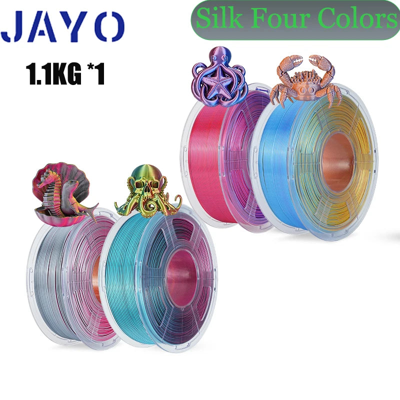 3D Printer Filament PLA+ SILK Four Colors 1.75mm Tolerances +/-0.02mm No bubbles FDM 3D Printer Materials DIY Gift