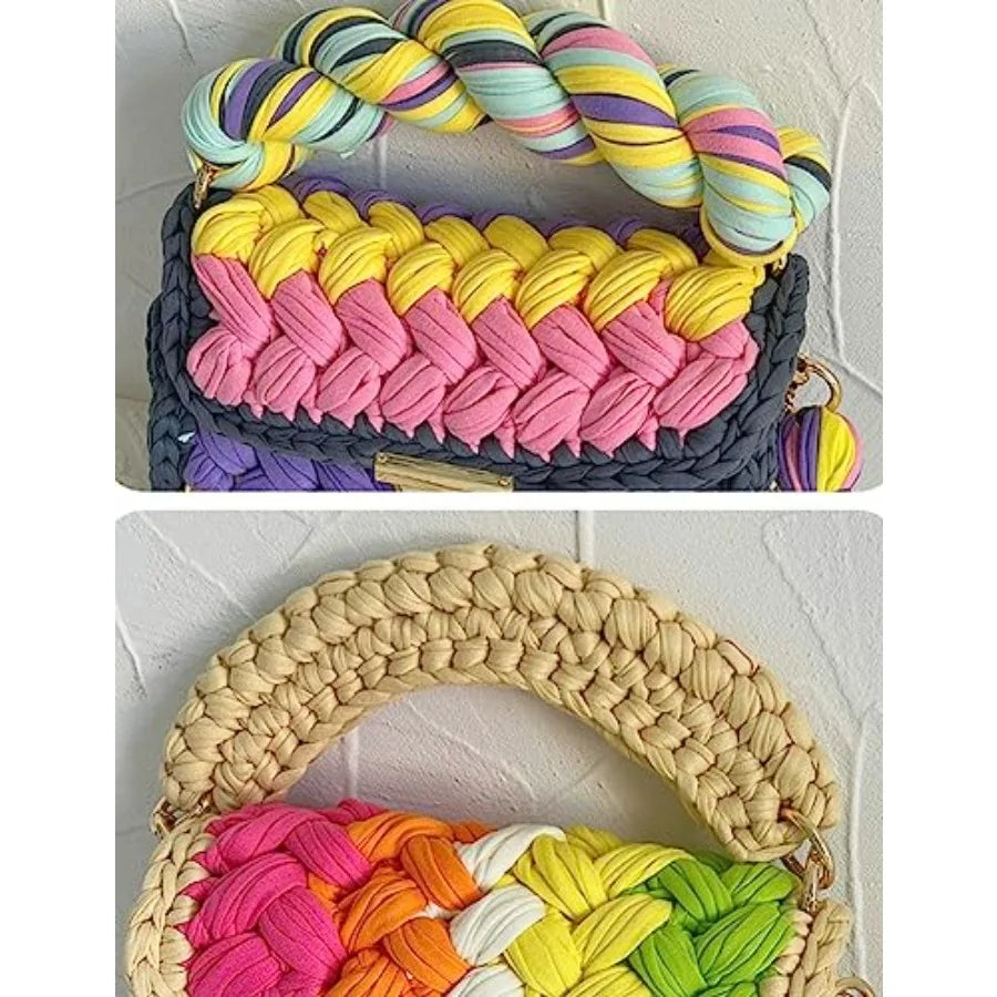 Chunky Yarn Knit Crochet Tote Purse Crossbody Bags for Women ,Clutch Flap ,Shoulder Bag.