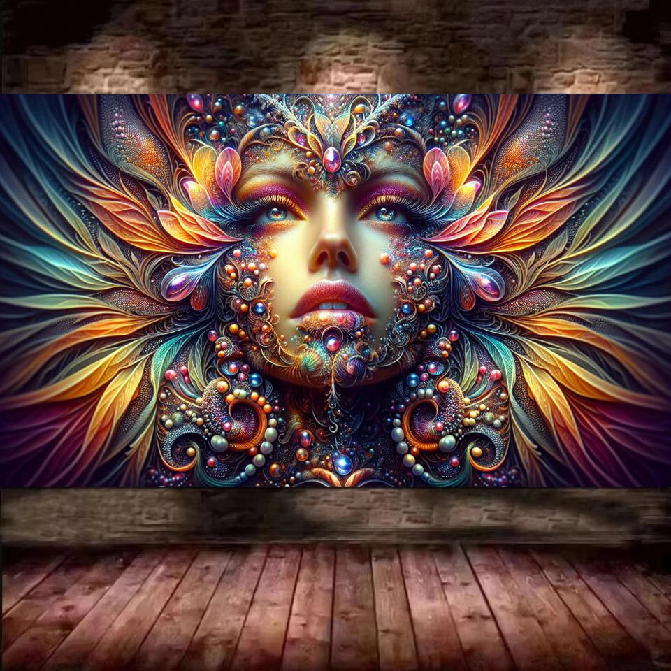 Vibrant Colors Abstract Woman Face, New 2026 Large Size Full Diamond Painting DIY Diamond Art Mosaic Embroidery for Home Decor
