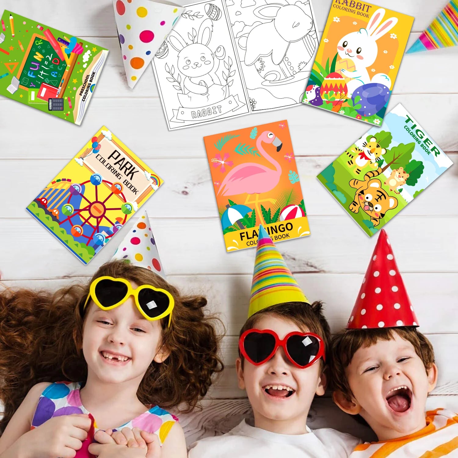 20 Pack Coloring Books for Kids with 20 Stacking Crayons Set, Ages 2-4-8-12 Small Activity Book