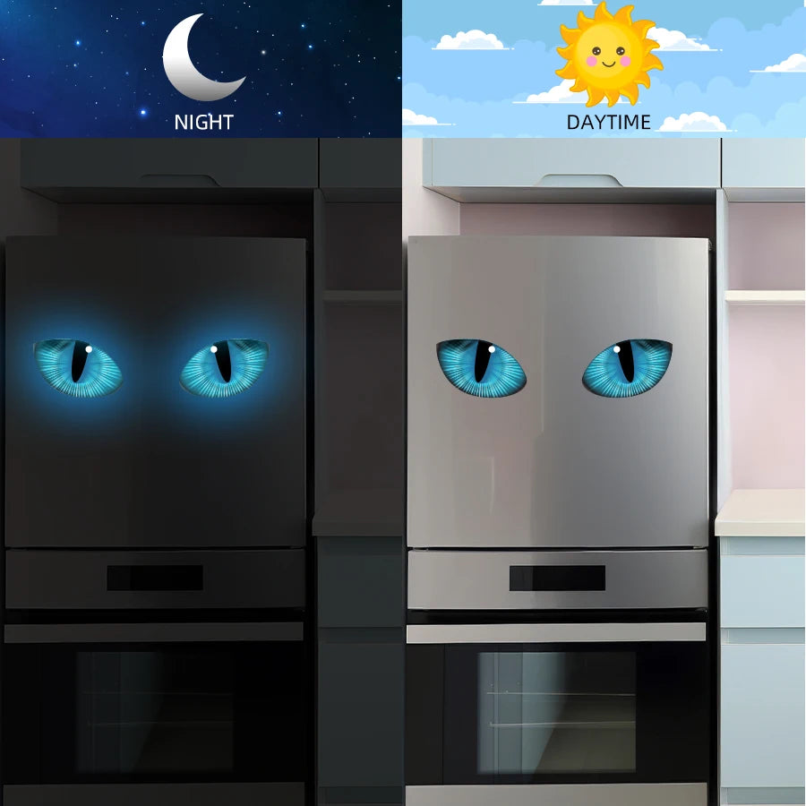 Luminous Blue Eye Wall Decals - Glow In Dark  stickers  For Home Office Kitchenor kids Decor