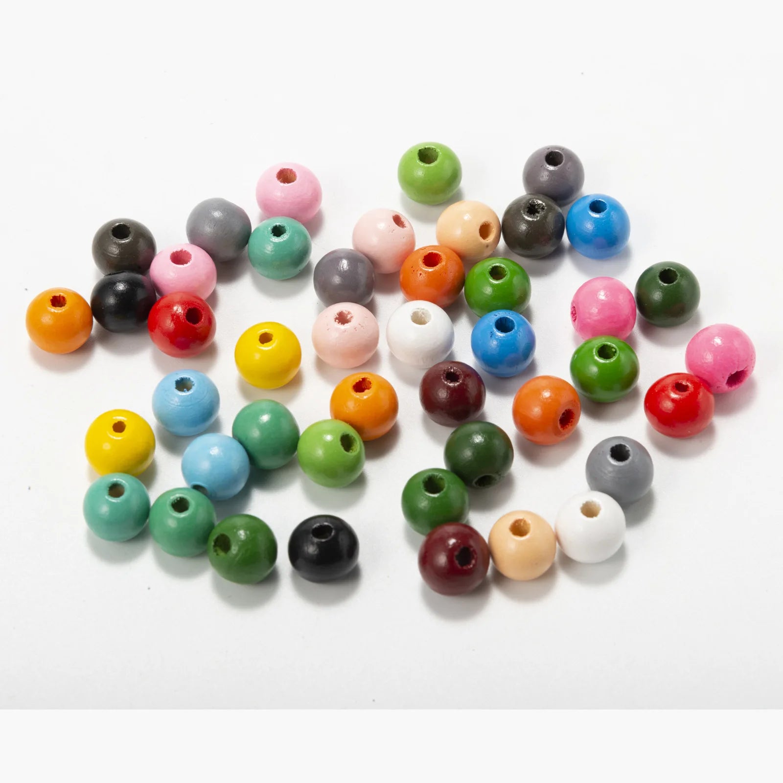 Wooden Beads Multi Colors Round Shaped DIY Craft Bracelet Necklaces Jewelry Accessories