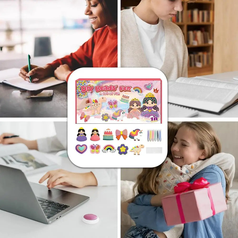 Bead Painting Kit for Kid Art Crafts & Cartoon Kit for Children
