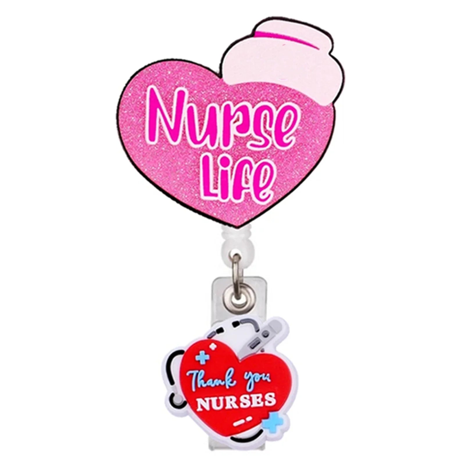 Creative Acrylic Heart Lung Brain Kidney Uterus Intestine Pattern Badge Reel Retractable