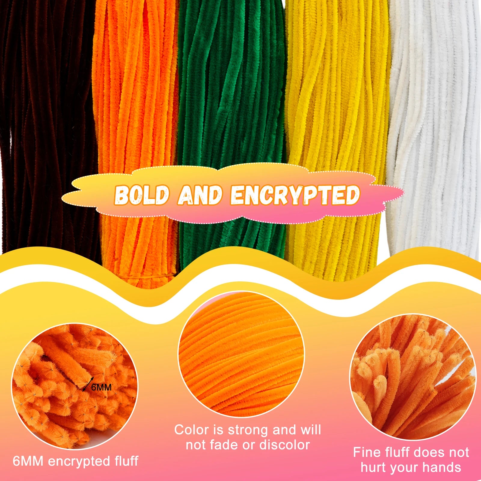 500pcs Pipe Cleaners Chenille Stems