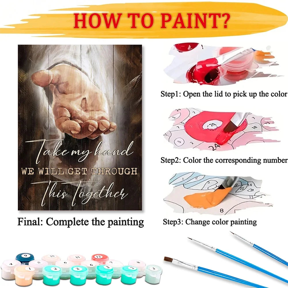 Diy Art Christ Paint By Numbers Hand of God