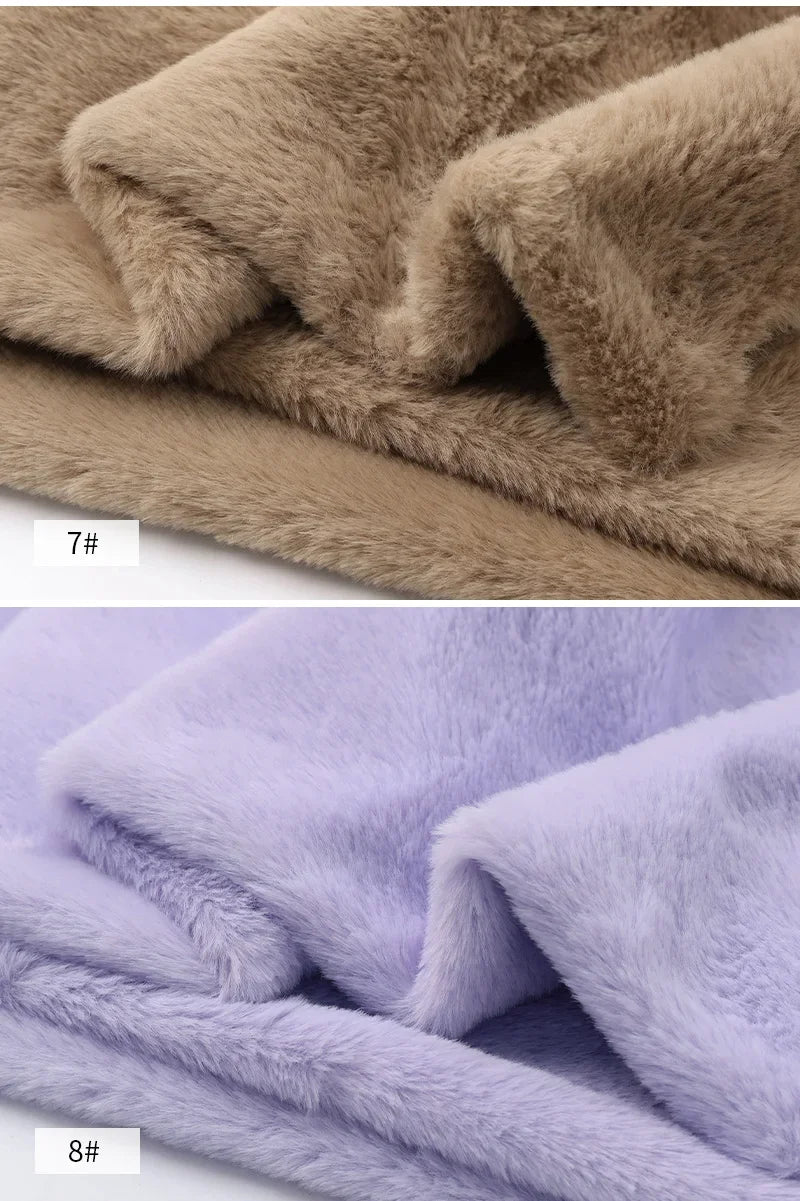 Rabbit Fur Fabric Soft Short Plush.