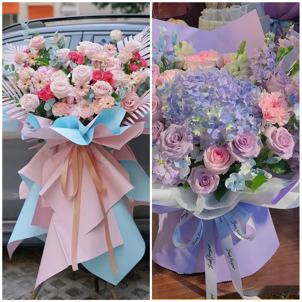 20 Sheets Flower Wrapping Paper Waterproof Flower Paper