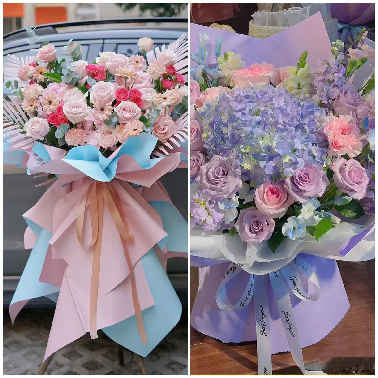 20 Sheets Flower Wrapping Paper Waterproof Flower Paper