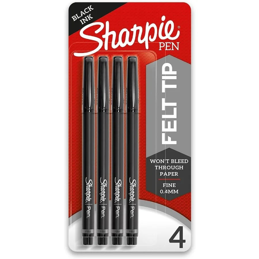 Sharpie Felt Tip Pens Fine Tip Markers for Journaling Art Drawing and Detailed Writing on Various Surfaces Bla
