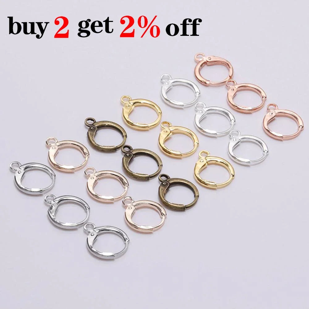 20pcs, Gold  France Lever Earring Hooks Wire Settings Base Earrings Hoops