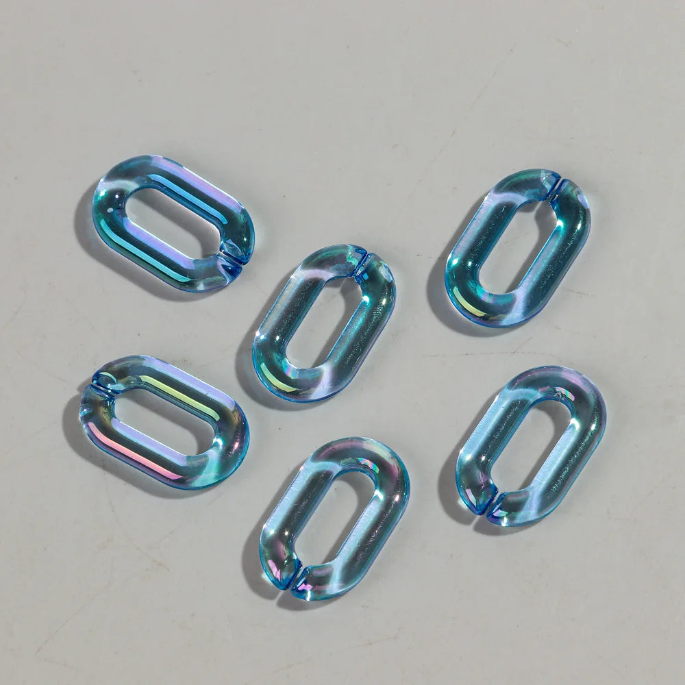 Colorful 20pc Transparent Oval LinkOval Link Chain Beads