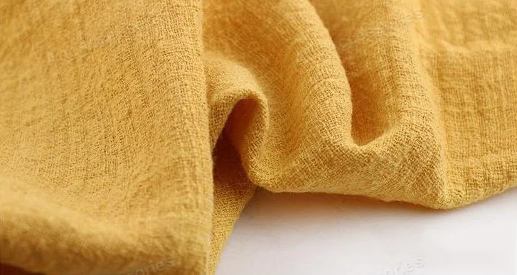 Soft Thin Linen Cotton Fabric Solid Color Organic Material Pure Natural Flax For Sewing