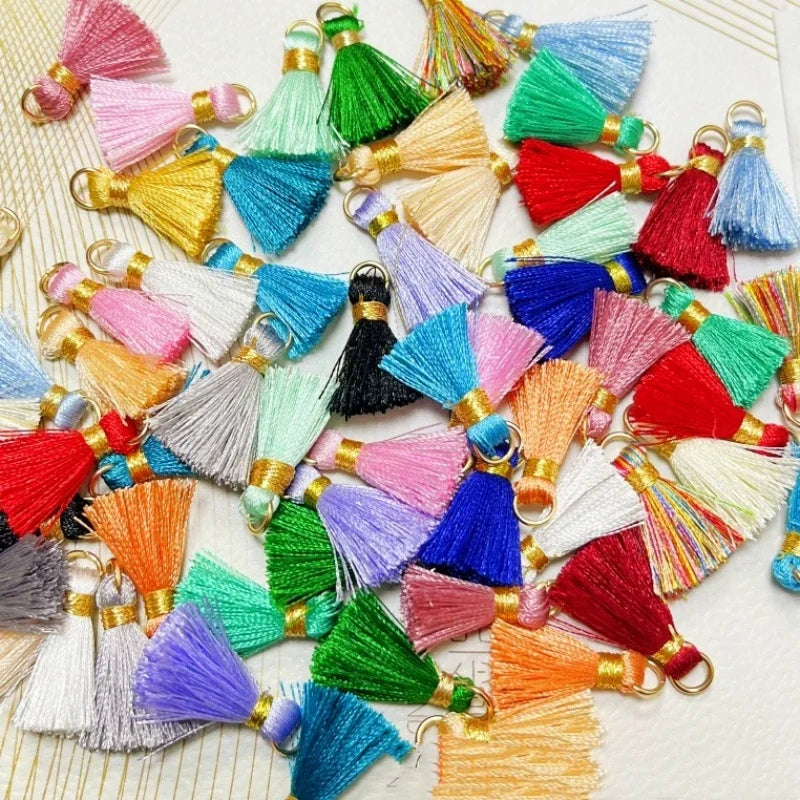 50/10pcs Mini Metal Hanging Ring Tassel Trim Pendant