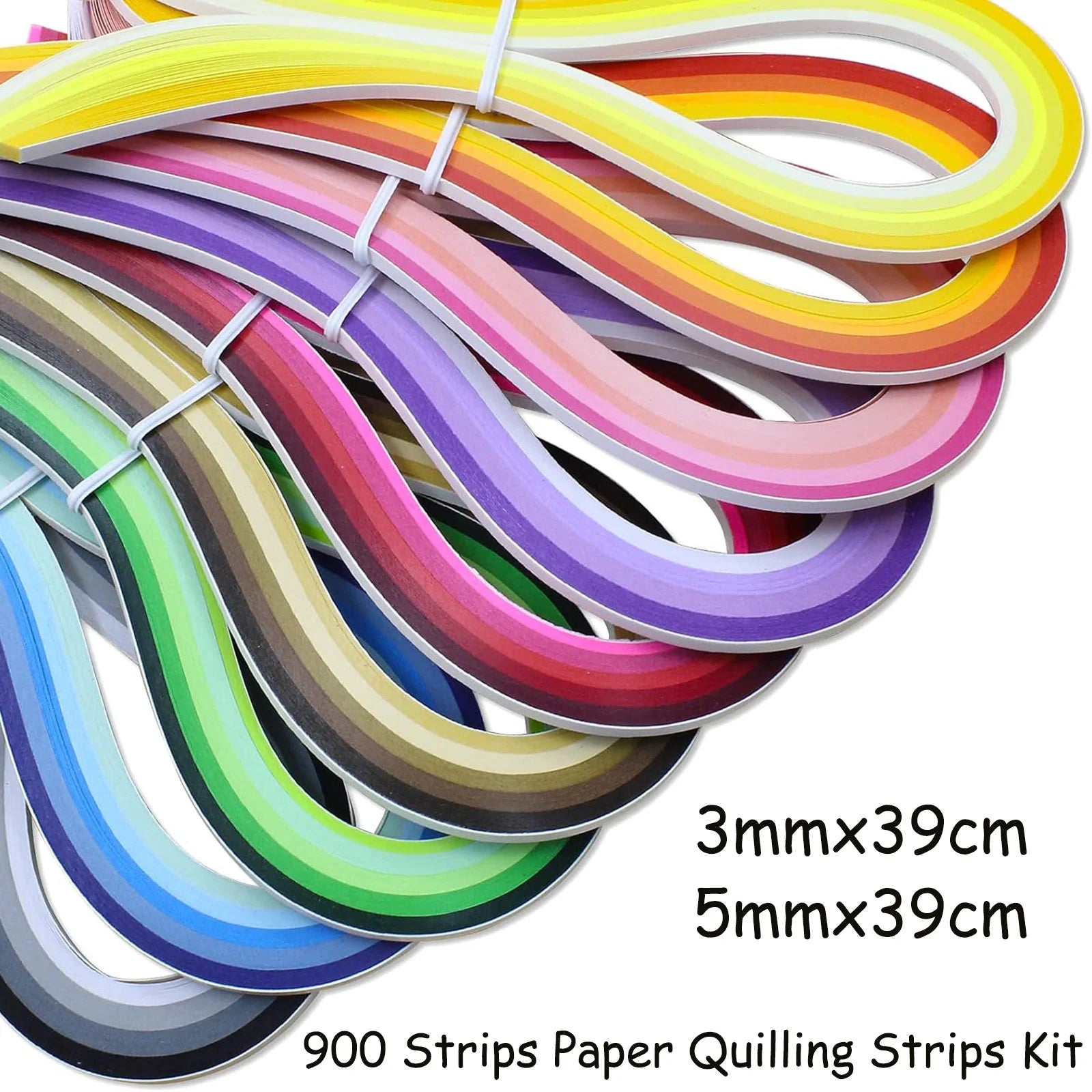 900 Strips Quilling Paper Set 39cm Mixed Color  Origami Quilling Tools
