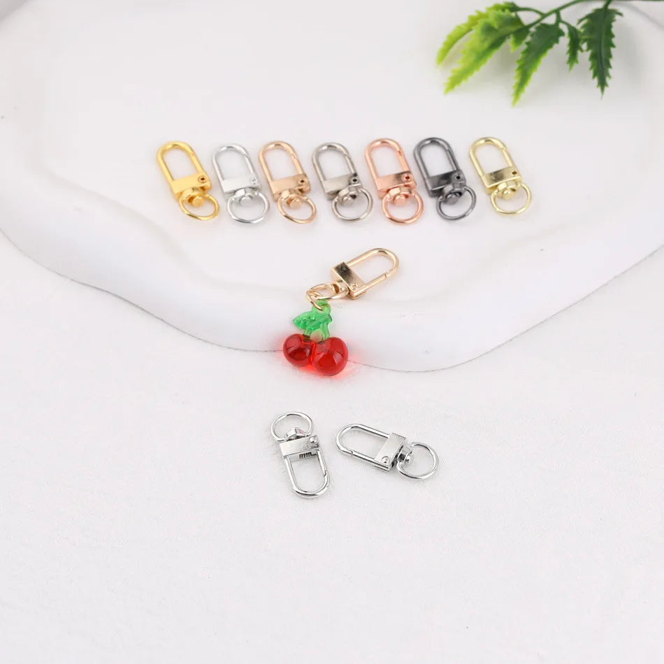 10pcs/lot 12x33mm Rotating Dog Buckle Colorful Lobster Clasps Hooks