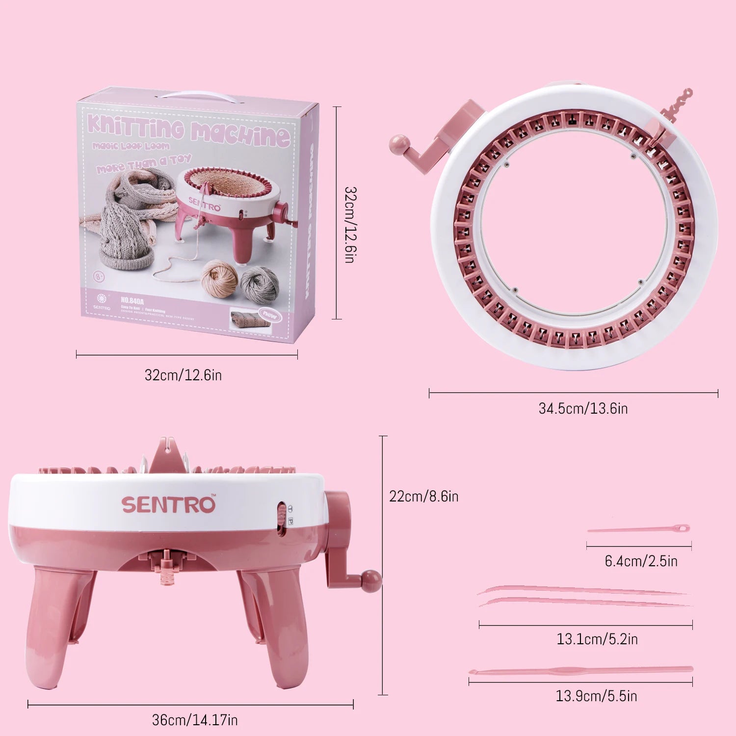 40 Needle cranked knitting machine Smart Knit Loom Machine , Manual