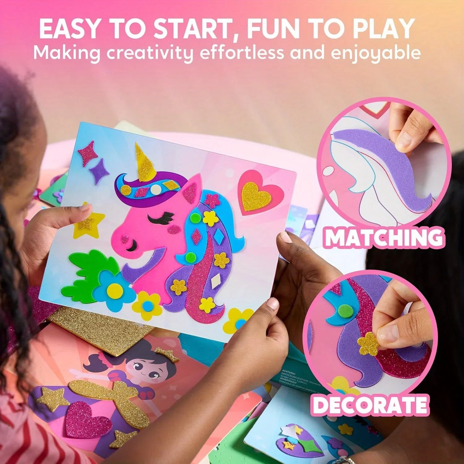 Kids Foam Art Kit Foam Stickers with 6 Art Board and 800+ Stickers DIY Arts Crafts
