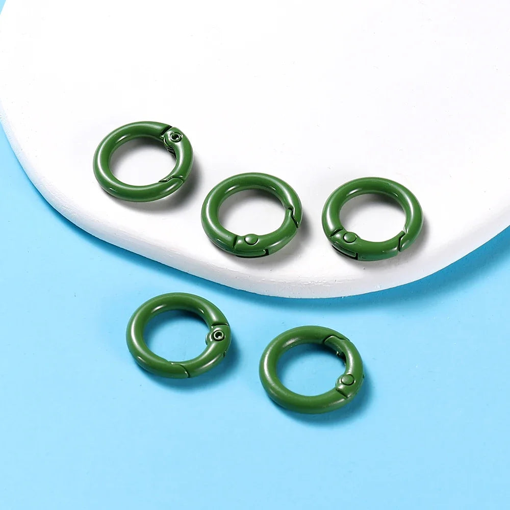 5Pcs/Lot 21 Colors Metal O Ring Spring Clasp Openable Round Carabiner Keychain Clips Hook