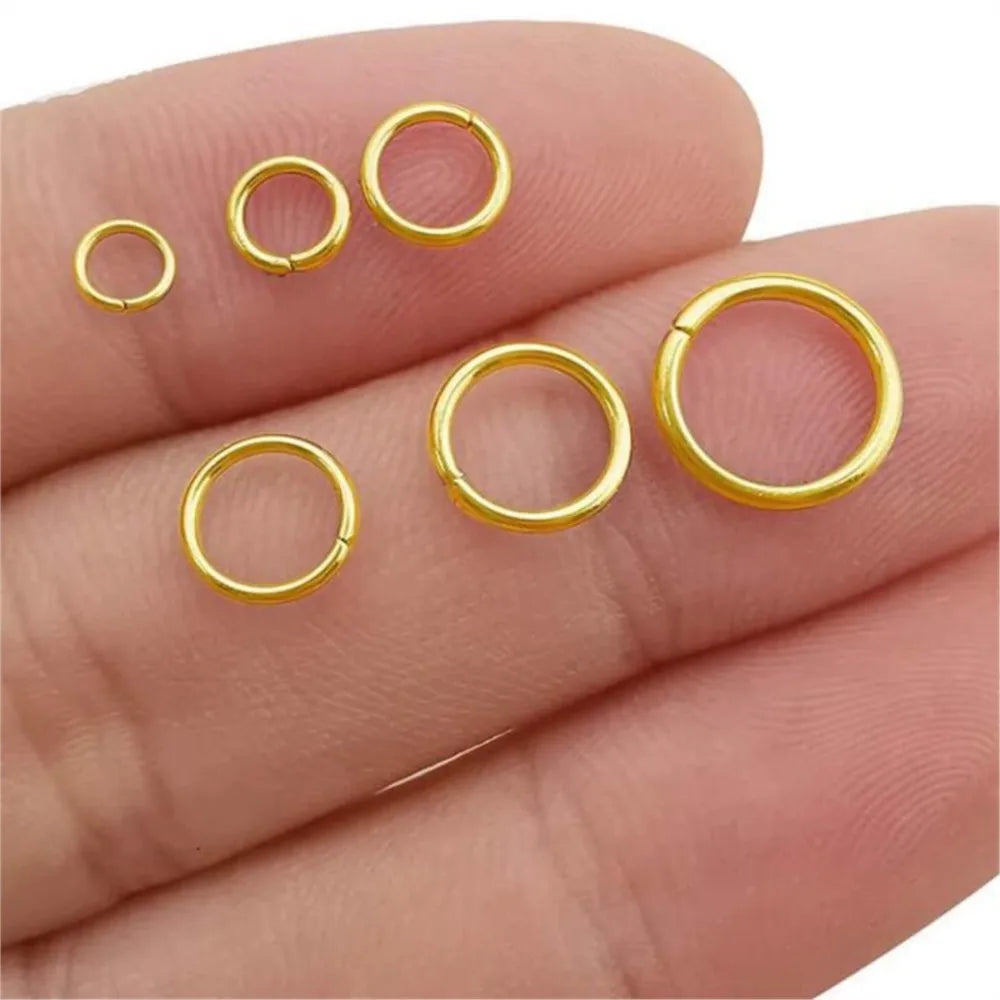 100-200pcs Stainless Steel Split Rings Black Open Jump Rings Connector