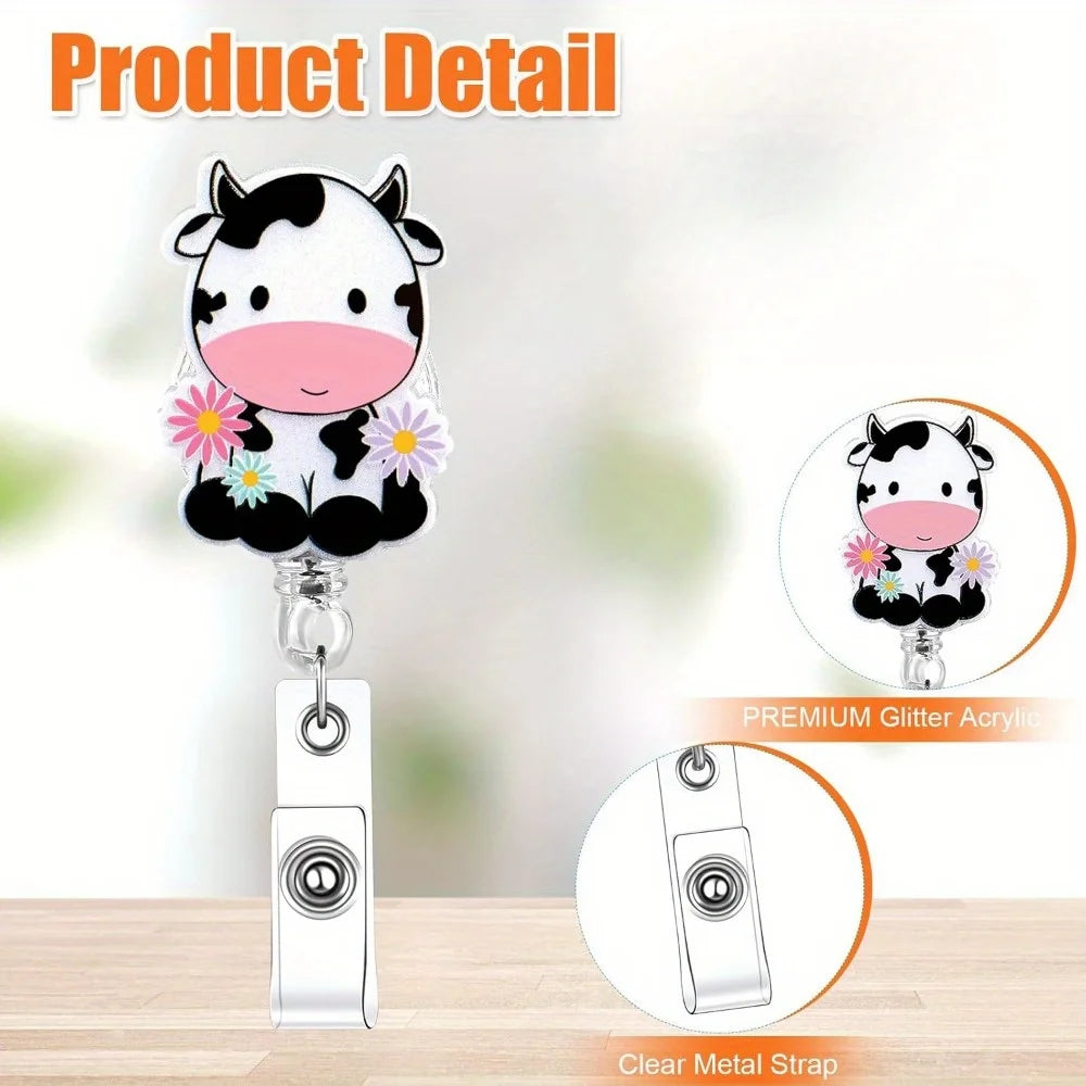 Cute nurse badge reels with daisy, smile, and rainbow designs. Perfect for nurses, students, and teachers.