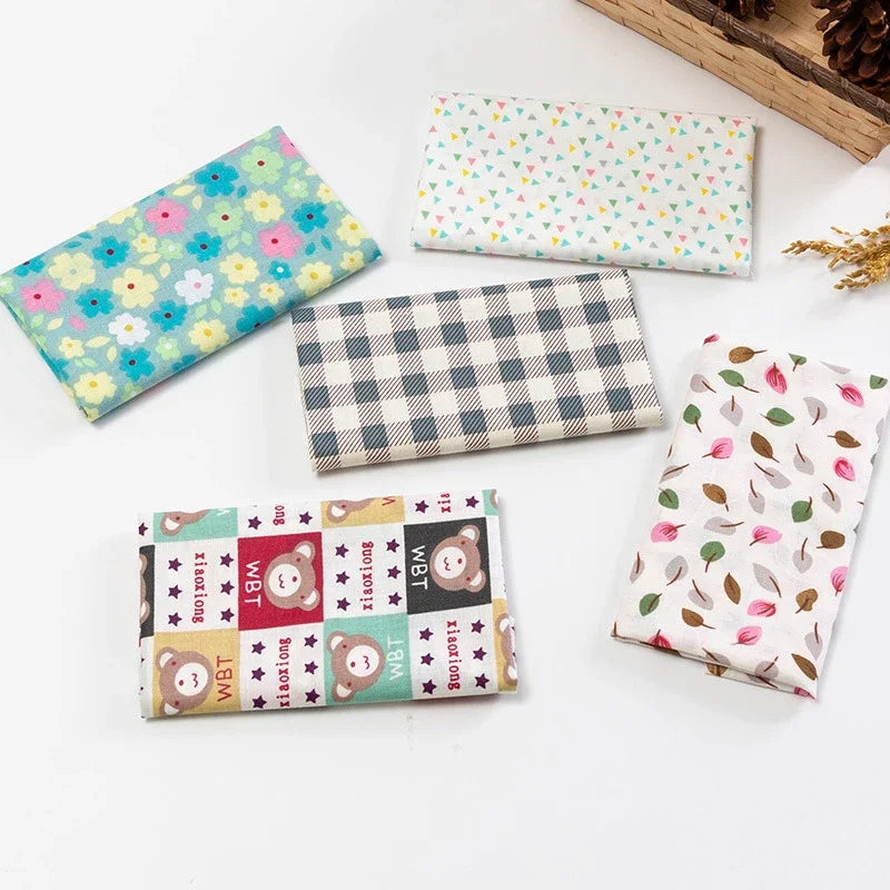 5Pcs/Set 25cmX25cm  Quilting Cloth Patchwork Needlework Handmade DIY Material