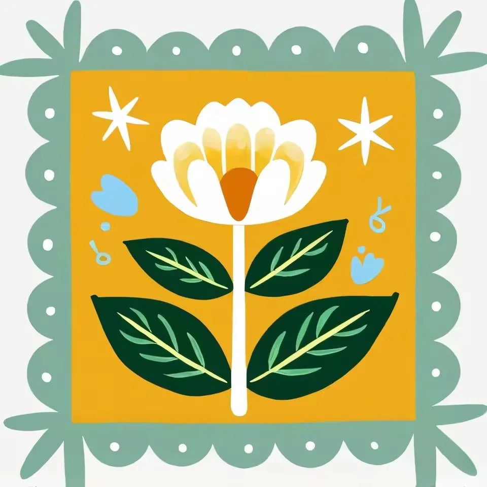 5D DIY Diamond Painting Cartoon Flowers Diamond Embroidery Handmade Wall Art Home Decor.