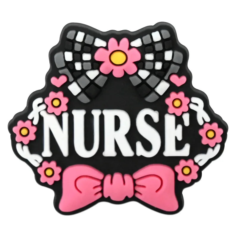 13Pcs Nurse Series Shoe Charms For Shoe Key Chain Sandals Beach Bags