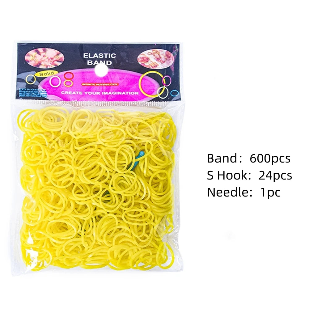 600pcs Loom Rubber Bands Kit Bracelet Making Kit for Kids Elastic Weaving