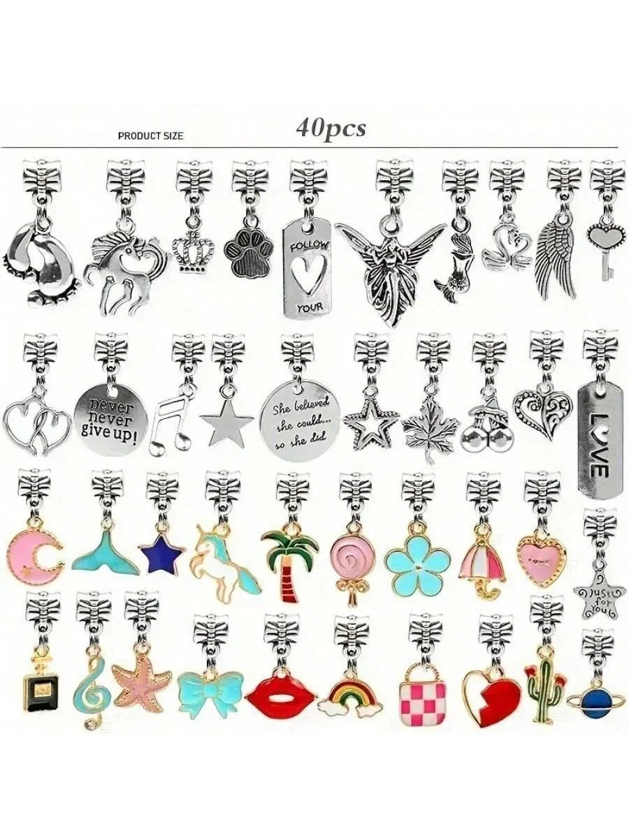 125pcs Girls Charm Bracelet Making Kit, Jewelry Making Supplies