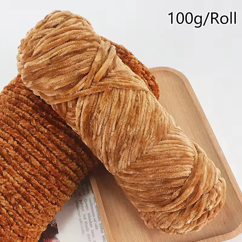Yarn Rill Sample Thick Chenille Velvet Yarn 100g/Roll – Arts and Crafts Palace
