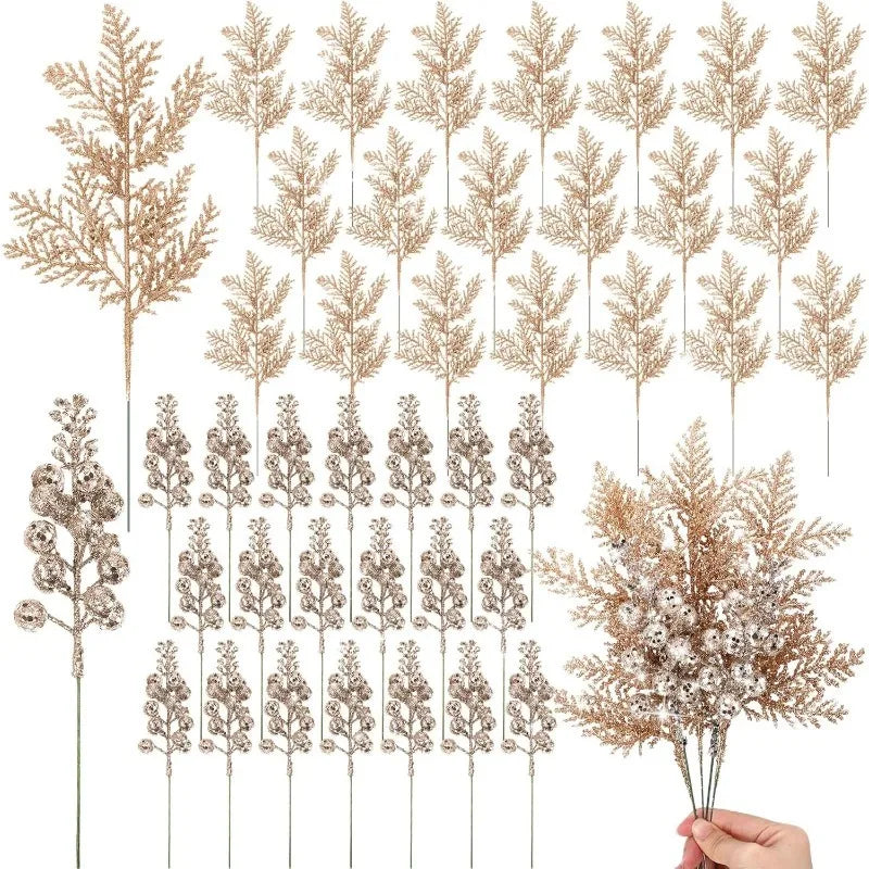 10Pcs Glitter Christmas DecorationDecor DIY Wreath Gift Accessories