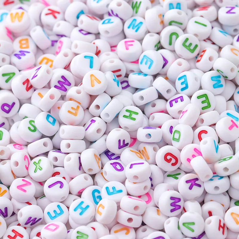 700pcs/lot Colorful Round Letter Beads Acrylic Alphabet Number
